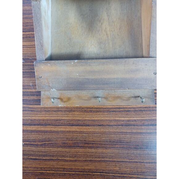 Vintage Wooden Mail Station Letter Storage Rustic Cottage Rooster VG Japan - Picture 9 of 12